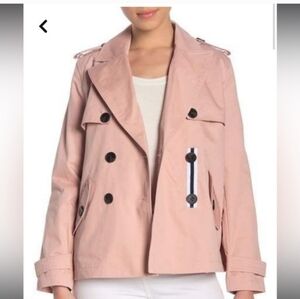BCBgeneration Dusty Pink Crop Trench Coat XS Oversized